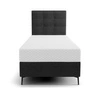 Łóżko kontynentalne Irvine 90x200 czarne stylowe łóżko z pojemnikiem na pościel i wysokim wezgłowiem zachwyca eleganckim designem