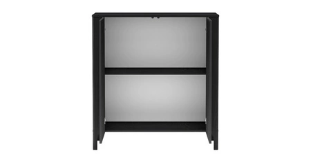 Komoda Malumi 103 cm czarna elegancka i funkcjonalna komoda do nowoczesnych wnętrz subtelny wzór jodełki na frontach push to open