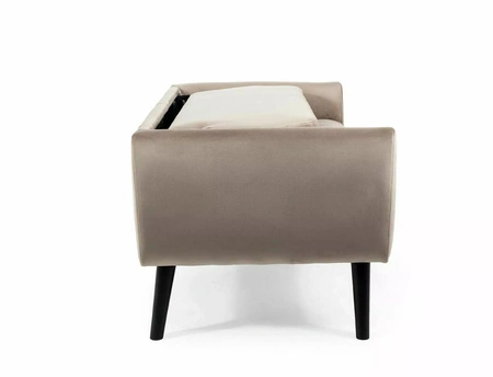 Sofa Mena szara prosta i stylowa sofa wpisująca się w każdą aranżację sofa z drewnianymi nogami