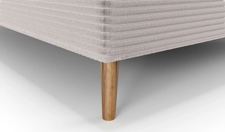 Łóżko kontynentalne Totti 90x200 kość słoniowa stylowe łóżko z pojemnikiem na pościel trójwymiarowa tkanina o wyrazistych prążkach