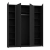 Szafa Kastano VII 200 cm czarna stylowy design metalowe uchwyty krawędziowe pojemna szafa do sypialni lub przedpokoju