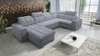 Narożnik z funkcją spania Luigi IV szary lewostronny elegancki narożnik do salonu wykonany z miękkiej tkaniny typu velvet