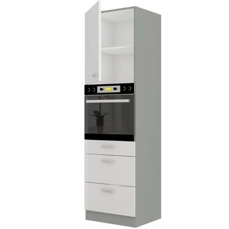 Słupek kuchenny do zabudowy piekarnika Bianka 60 DPS-210 3S 1F szafka z szufladami odporna na parę wodną i wysoką temperaturę