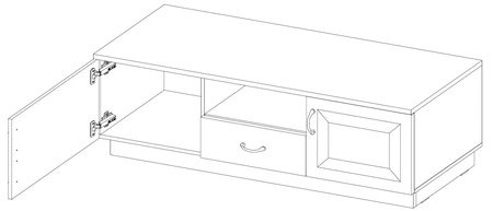 Zestaw mebli Style dąb artisan / szary grafit klasyczny design komplet mebli do salonu stylowe frezowane fronty meblościanka z szafą