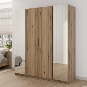 Szafa z lustrem Kastano IX 200 cm dąb evoke nowoczesny design szafa dedykowana do sypialni lub przedpokoju metalowe uchwyty