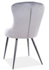 Krzesło tapicerowane Lotus 45x44 cm szare nowoczesne oraz funkcjonalne krzesło do jadalni z metalowymi nogami 