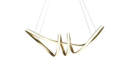 Lampa wisząca Bend II złota 24W 3000K designerska lampa LED o finezyjnej formie w nowoczesnym stylu idealne dopełnienie salonu lub sypialni