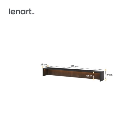 Nadstawka do biurka Teen Flex 150 cm raw steel designerska nadstawka z modnym oświetleniem ledowym o energetyzującej barwie