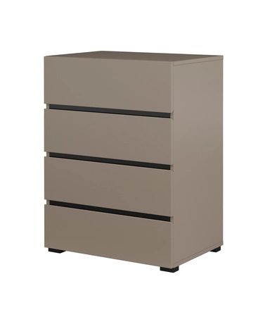 Komoda z szufladami Cross 60 cm ciemny beżowy stylowy design komody do sypialni przedpokoju prosta forma w nowoczesnym wydaniu