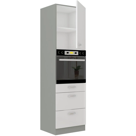 Słupek kuchenny do zabudowy piekarnika Bianka 60 DPS-210 3S 1F szafka z szufladami odporna na parę wodną i wysoką temperaturę