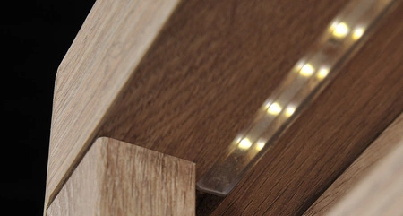 Komoda z szufladami Livinio 114 cm dąb ribbeck / biały połysk nowoczesny design komoda wzbogacona o funkcjonalne oświetlenie LED