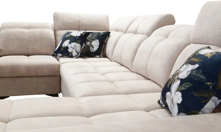 Narożnik z funkcją spania Buffalo X niebieski prawostronny funkcjonalny i komfortowy narożnik do pokoju z pojemnikami na pościel