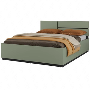 Łóżko Cross 160x200 cm zielone idealne łóżko z pojemnikiem do stylowej sypialni z wysokim zagłówkiem