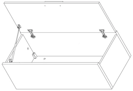 Półka wisząca z drzwiami Maximus 100 cm biała nowoczesny design obrzeża wykończone specjalną okleiną front podnoszony na siłownikach gazowych