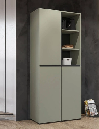 Szafa na buty Cross 79 cm zielona prosta forma w nowoczesnym wydaniu funkcjonalna oraz praktyczna szafa na buty do przedpokoju