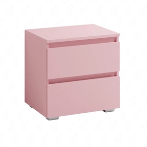 Szafka nocna z szufladami Simple pudrowy róż funkcjonalny mebel do pokoju dziecięcego prosta konstrukcja