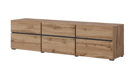 Szafka RTV Cross 180 cm dąb wotan nowoczesny design idealna szafka do salonu i pokoju dziennego geometryczny kształt