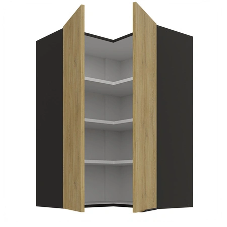 Szafka kuchenna narożna wisząca Crotone 60x60 GN-90 2F metalowy uchwyt krawędziowy szafka odporna na działanie wilgoci i uszkodzenia