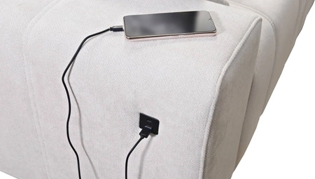 Narożnik z funkcją spania Penejos III kremowy lewostronny niezwykle wygodny i komfortowy narożnik do salonu dwa pojemniki na pościel