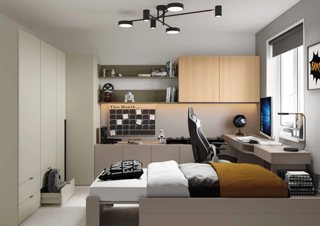 Łóżko Woow 90x200 cm clay grey nowoczesne i praktyczne łóżko rozsuwane z szufladami możliwość zestawienia z innym modułem z kolekcji