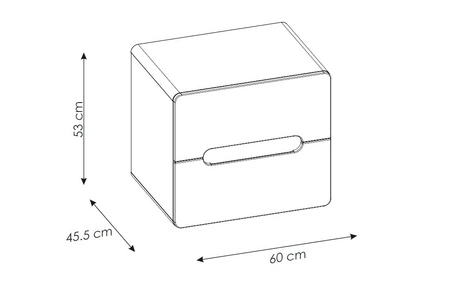 Szafka pod umywalkę nablatową Aruba 60 cm dąb craft złoty stylowy design szafki o zaoblonym kształcie odporna na wilgoć i uszkodzenia