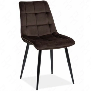 Krzesło tapicerowane Chic brązowe nowoczesne oraz funkcjonalne krzesło z metalowymi nogami