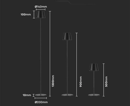Lampa podłogowa Stage czarna 4W 3000K nietuzinkowa dekoracja wnętrza konstrukcja lampy LED z możliwością regulacji wysokości