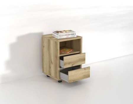 Szafka z szufladami Agapi dąb grand naturalny funkcjonalny mebel do biura gabinetu lub pokoju młodzieżowego