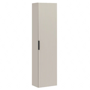 Słupek łazienkowy wiszący Adeel 35 cm beżowy szafka odporna na działanie wilgoci i wysokiej temperatury gustowne ryflowane fronty