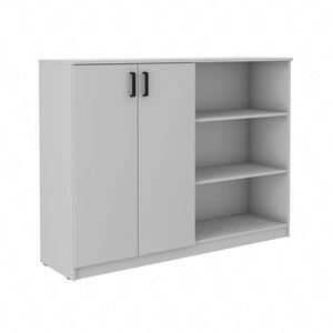 Komoda Makana 158 cm jasny szary funkcjonalny mebel do biura gabinetu lub pokoju młodzieżowego