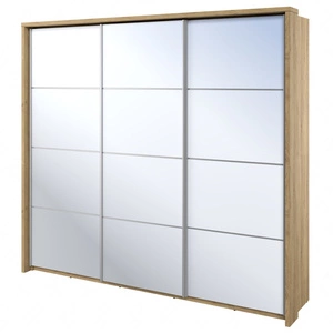 Szafa przesuwna z lustrem Arti 240 cm dąb shetland funkcjonalna i stylowa szafa do sypialni oświetlenie LED doda niepowtarzalności