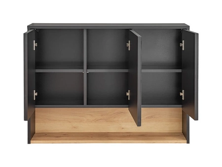 Szafka łazienkowa wisząca z lustrem Borneo 100 cm szary / dąb artisan pojemna szafka o nowoczesnym designie wyrazista kolorystyka