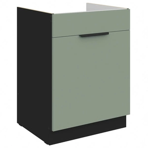 Szafka kuchenna pod zlewozmywak z szufladą Treviso Bl 60 ZL 1S BB fronty szafki kuchennej wykończone w technologii anti fingerprint