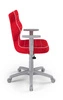 Krzesło do biurka Duo czerwone dopasowane do wzrostu 159-188 cm profilowane siedzisko regulowane podłokietniki łatwo czyszcząca tkanina