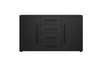 Komoda z szufladami Maxione 150 cm czarna elegancki i uniwersalny styl komody do sypialni lub salonu gustowne czarne uchwyty
