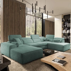 Narożnik z funkcją spania Viano VI patynowy lewostronny designerski narożnik do nowoczesnych aranżacji dwa pojemniki na pościel