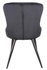 Krzesło tapicerowane Lotus 45x44 cm czarne nowoczesne oraz funkcjonalne krzesło do jadalni z metalowymi nogami 
