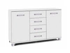Komoda z szufladami Maximus 138 cm biała nowoczesny design mebla obrzeża komody wykończone specjalną okleiną ABS