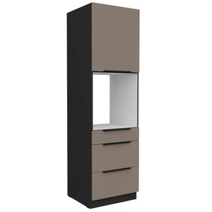 Słupek kuchenny Fiuggi Bl 60 DPS-210 3S 1F szafka z szufladami do zabudowy piekarnika fronty wykonane w technologii anti fingerprint