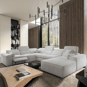 Narożnik z funkcją spania Viano VIII Lux szary popiel prawostronny designerski narożnik z wysuwanym podnóżkiem pojemniki na pościel