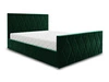 Łóżko tapicerowane Sparks 180x200 butelkowa zieleń z pojemnikiem w nowoczesnym stylu z charakterystycznym wezgłowiem oraz z zanóżkiem