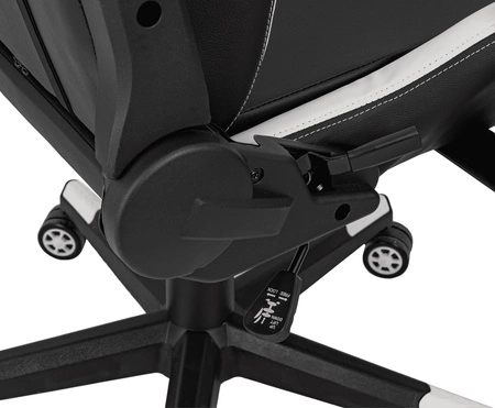 Fotel gamingowy Ares Pro czarny / biały komfortowy i funkcjonalny fotel z regulowanymi podłokietnikami stabilny metalowy stelaż