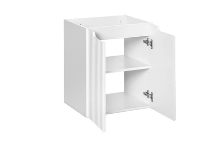 Szafka pod umywalkę Nova 50 cm biała nowoczesny design szafka odporna na działanie wilgoci ozdobne ryflowane fronty