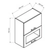 Szafka kuchenna wisząca Zova WS60GRF/2 SD biały / dąb halifax szafka z przeszkleniem z frontami otwieranymi do góry frezowane uchwyty