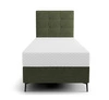 Łóżko kontynentalne Irvine 80x200 zielone stylowe łóżko z pojemnikiem na pościel i wysokim wezgłowiem zachwyca eleganckim designem