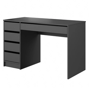 Biurko Ada 120 cm antracytowe eleganckie biurko z szufladami i ergonomicznym blatem do domowego biura i pokoju młodzieżowego