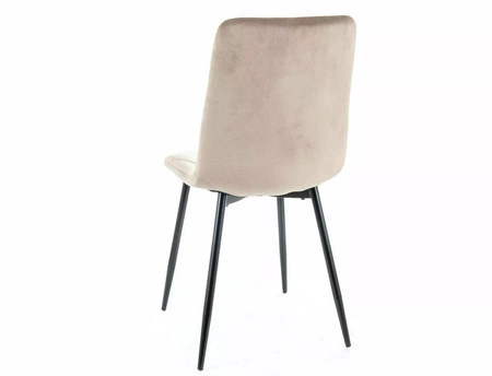 Krzesło tapicerowane Tom ciemny beż nowoczesne oraz funkcjonalne krzesło do jadalni z metalowymi nogami