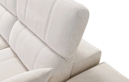 Narożnik z funkcją spania Penejos XII Lux oliwkowy prawostronny stylowy narożnik rozkładany z komfortowym wysuwanym podnóżkiem