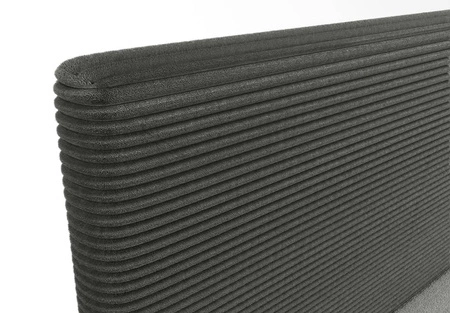 Łóżko kontynentalne Totti 160x200 grafitowe stylowe łóżko z pojemnikiem na pościel trójwymiarowa tkanina o wyrazistych prążkach