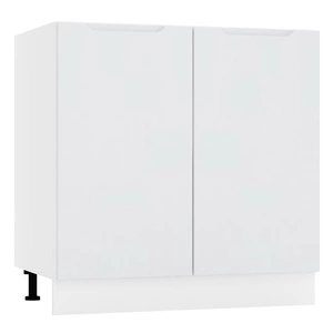 Szafka kuchenna stojąca z półką Zova D80 biały / jasny szary szafka odporna na działanie wilgoci i uszkodzenia frezowane uchwyty